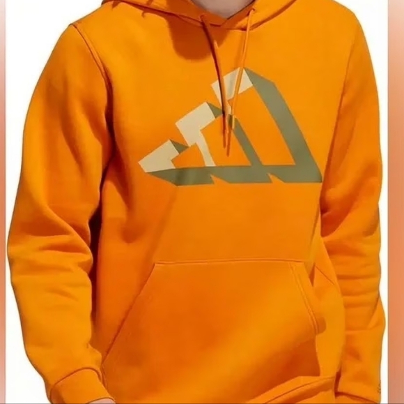 adidas Other - Men's Adidas Orange Pullover Hoodie With Green And Gray Logo Size Medium